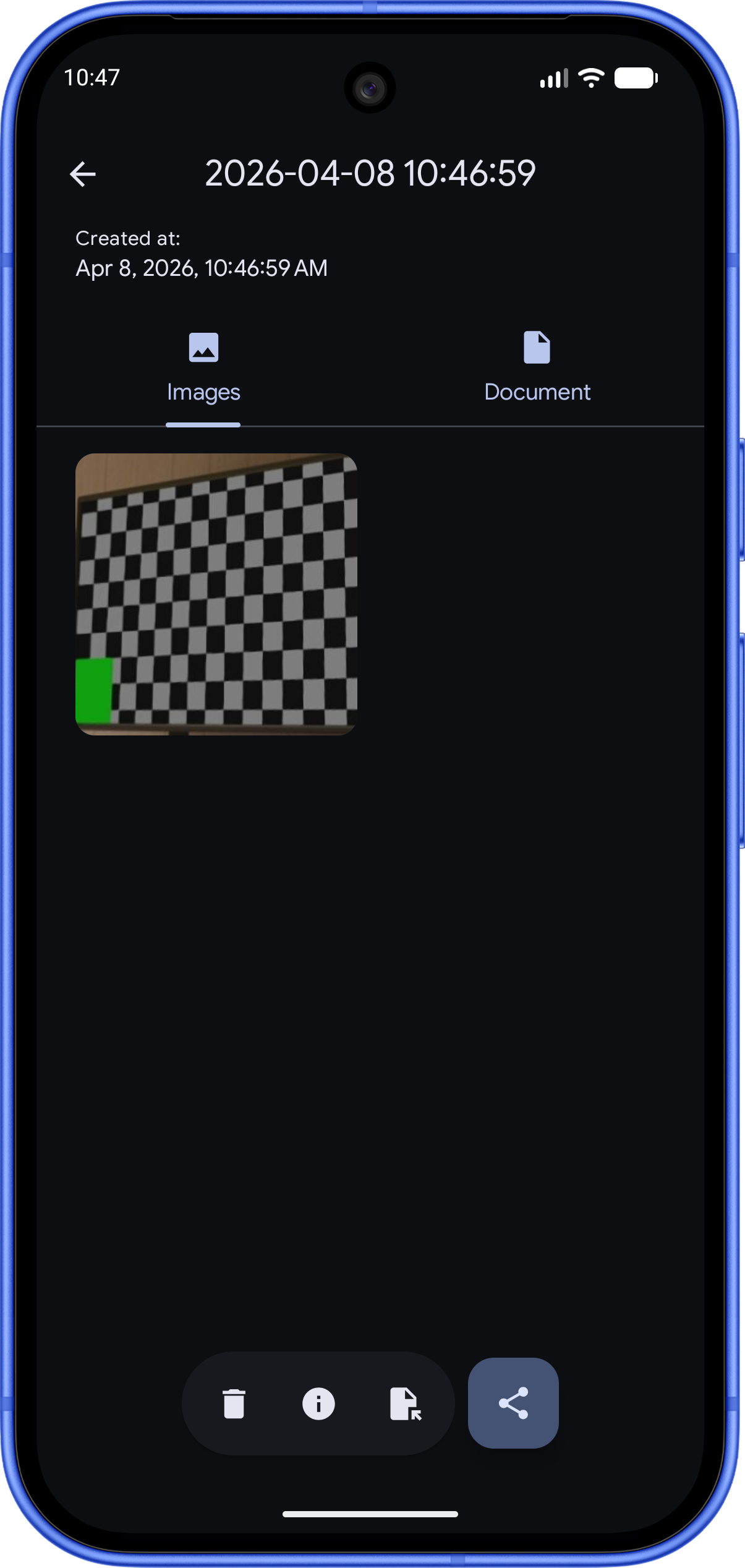 Scandroid — scan details with sharing options